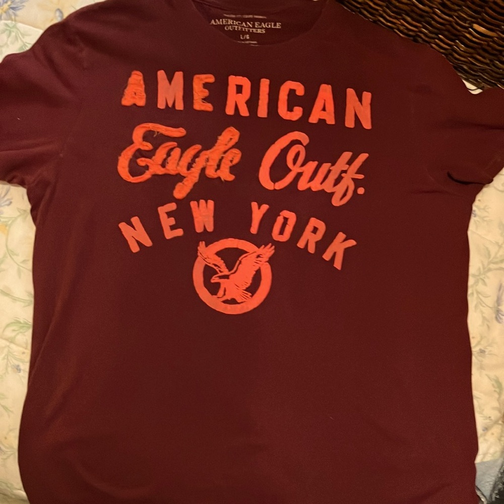 American Eagle Men’s Cotton Embroidered Tee Sz Large